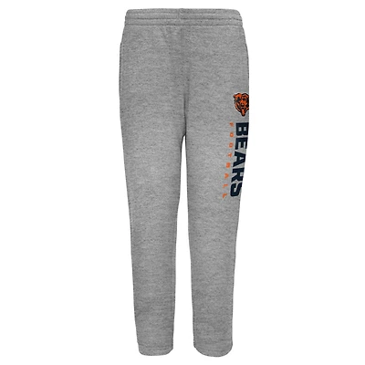 Youth Outerstuff Heather Gray Chicago Bears Run Hard Fleece Sweatpants