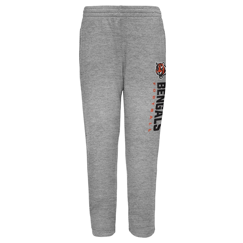 Youth Outerstuff Heather Gray Cincinnati Bengals Run Hard Fleece Sweatpants