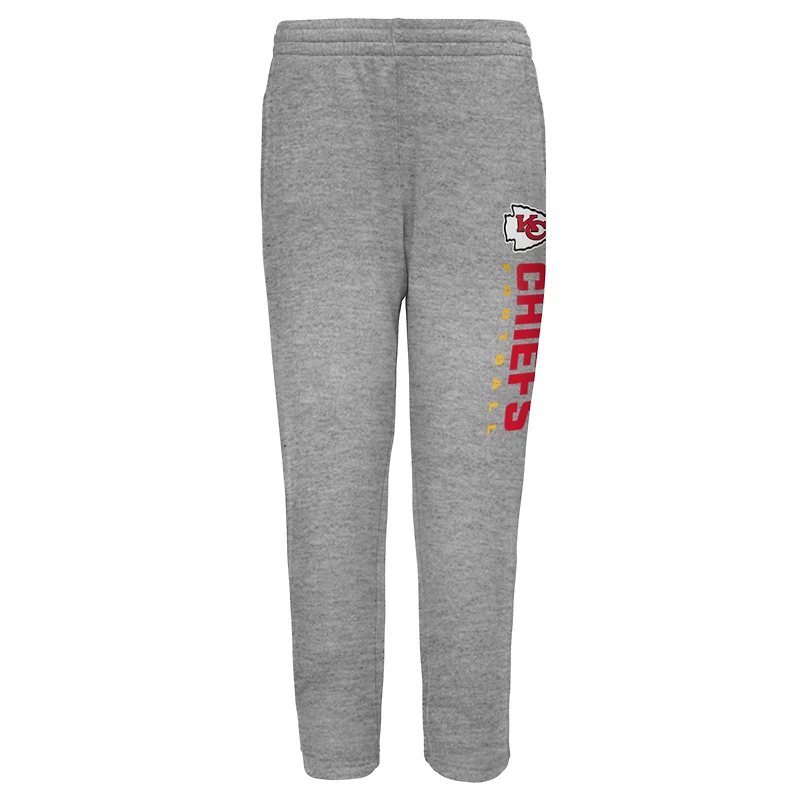 Youth Outerstuff Heather Gray Kansas City Chiefs Run Hard Fleece Sweatpants