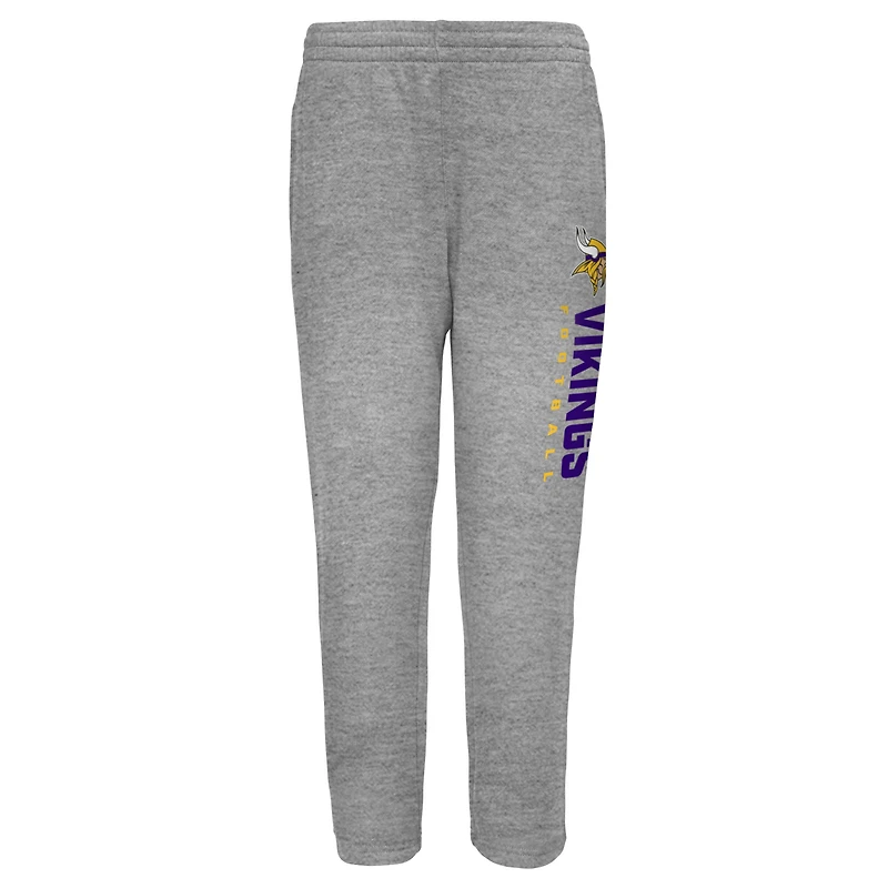 Youth Outerstuff Heather Gray Minnesota Vikings Run Hard Fleece Sweatpants