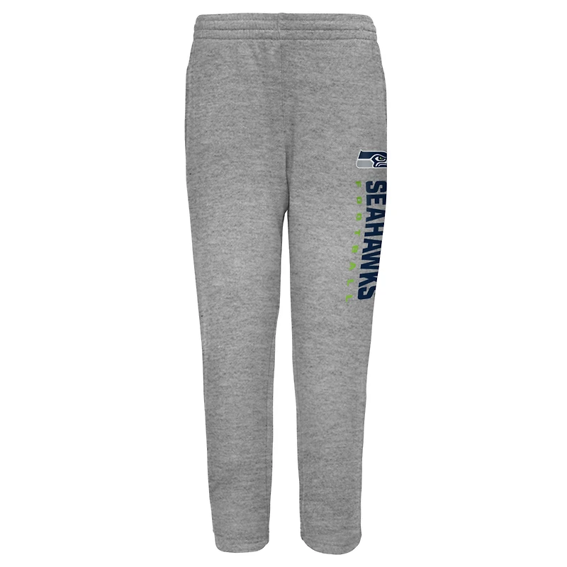 Youth Outerstuff Heather Gray Seattle Seahawks Run Hard Fleece Sweatpants