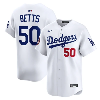 Men's  Nike Mookie Betts White Los Angeles Dodgers 2025 MLB World Tour: Tokyo Series Home Limited Player Jersey