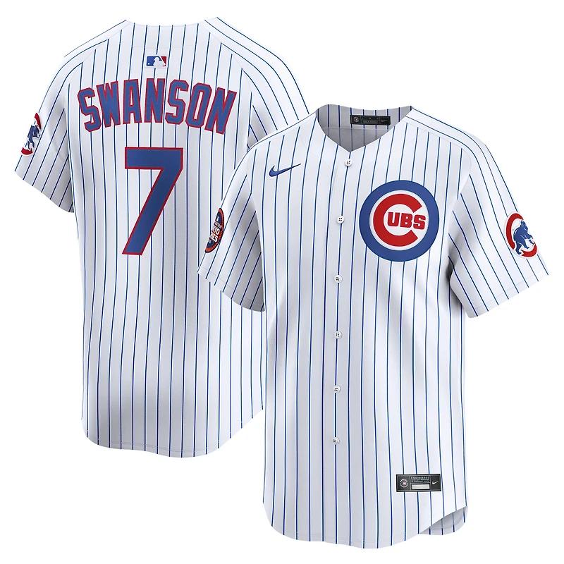 Men's  Nike Dansby Swanson White Chicago Cubs 2025 MLB World Tour: Tokyo Series Home Limited Player Jersey