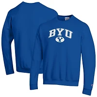Men's Champion  Royal BYU Cougars Arch Over Logo Pullover Sweatshirt