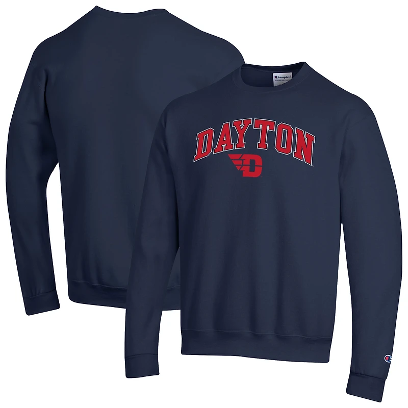Men's Champion  Navy Dayton Flyers Arch Over Logo Pullover Sweatshirt