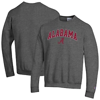 Men's Champion  Heather Charcoal Alabama Crimson Tide Arch Over Logo Pullover Sweatshirt