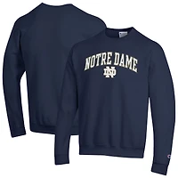 Men's Champion  Navy Notre Dame Fighting Irish Arch Over Logo Pullover Sweatshirt