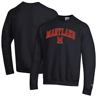 Men's Champion  Black Maryland Terrapins Arch Over Logo Pullover Sweatshirt