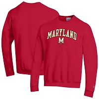 Men's Champion  Red Maryland Terrapins Arch Over Logo Pullover Sweatshirt