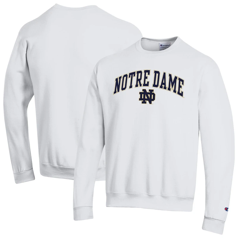 Men's Champion  White Notre Dame Fighting Irish Arch Over Logo Pullover Sweatshirt