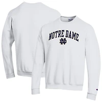 Men's Champion  White Notre Dame Fighting Irish Arch Over Logo Pullover Sweatshirt