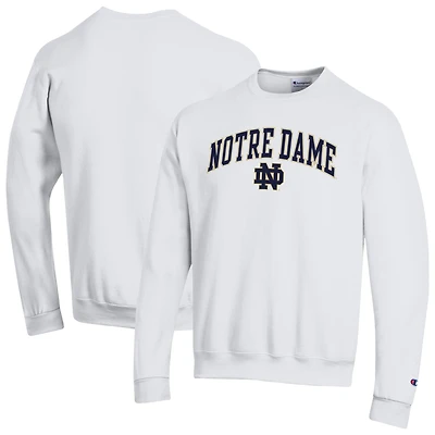 Men's Champion  White Notre Dame Fighting Irish Arch Over Logo Pullover Sweatshirt