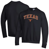 Men's Champion  Black Texas Longhorns Arch Over Logo Pullover Sweatshirt