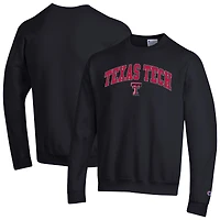 Men's Champion  Black Texas Tech Red Raiders Arch Over Logo Pullover Sweatshirt