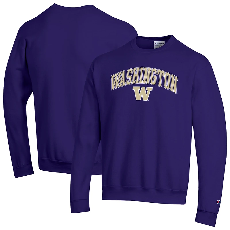 Men's Champion  Purple Washington Huskies Arch Over Logo Pullover Sweatshirt