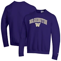 Men's Champion  Purple Washington Huskies Arch Over Logo Pullover Sweatshirt