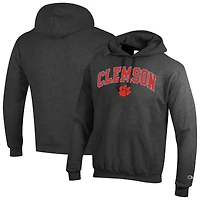 Men's Champion  Charcoal Clemson Tigers Arch Over Logo Pullover Hoodie