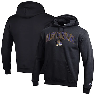 Men's Champion Black ECU Pirates Arch Over Logo Pullover Hoodie