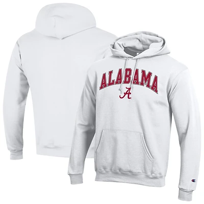 Men's Champion White Alabama Crimson Tide Arch Over Logo Pullover Hoodie