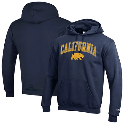 Men's Champion Navy Cal Bears Arched Logo Fleece Pullover Hoodie