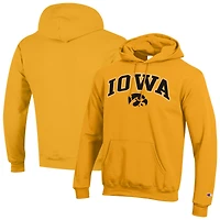 Men's Champion  Gold Iowa Hawkeyes Arch Over Logo Pullover Hoodie