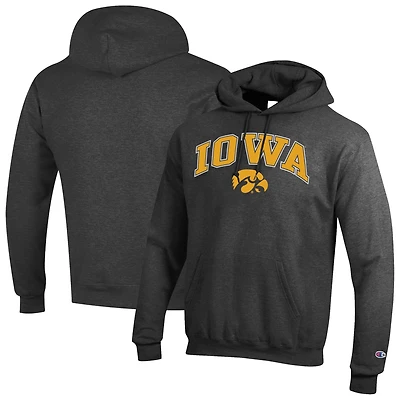 Men's Champion Charcoal Iowa Hawkeyes Arch Over Logo Pullover Hoodie
