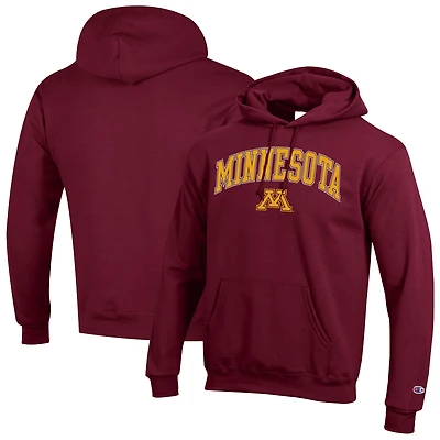 Men's Champion Maroon Minnesota Golden Gophers Arched Logo Fleece Pullover Hoodie
