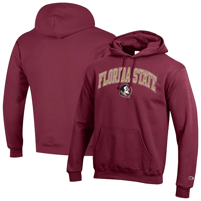 Men's Champion Garnet Florida State Seminoles Arched Logo Fleece Pullover Hoodie