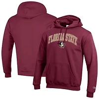 Men's Champion  Garnet Florida State Seminoles Arched Logo Fleece Pullover Hoodie