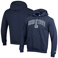 Men's Champion  Navy Georgetown Hoyas Arched Logo Fleece Pullover Hoodie