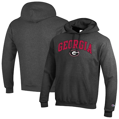 Men's Champion  Charcoal Georgia Bulldogs Arch Over Logo Pullover Hoodie