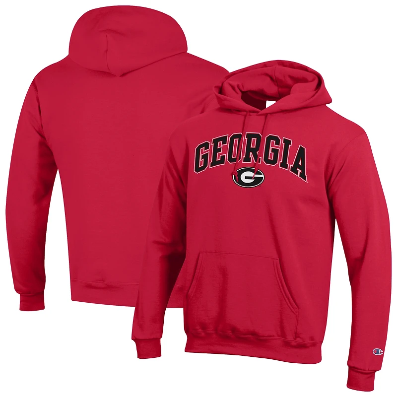 Men's Champion  Red Georgia Bulldogs Arch Over Logo Pullover Hoodie