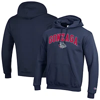 Men's Champion  Navy Gonzaga Bulldogs Arched Logo Fleece Pullover Hoodie