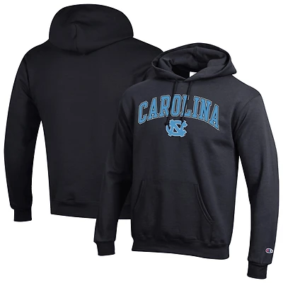 Men's Champion  Black North Carolina Tar Heels Arch Over Logo Pullover Hoodie