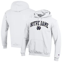 Men's Champion  White Notre Dame Fighting Irish Arch Over Logo Pullover Hoodie