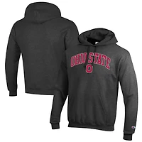 Men's Champion  Charcoal Ohio State Buckeyes Arched Logo Fleece Pullover Hoodie