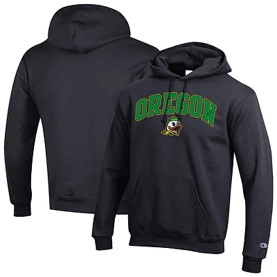 Men's Champion Black Oregon Ducks Arch Over Logo Pullover Hoodie