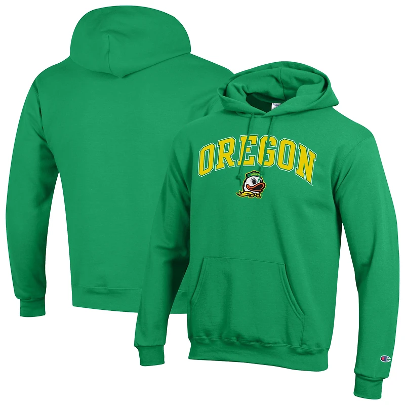 Men's Champion  Kelly Green Oregon Ducks Arched Logo Fleece Pullover Hoodie