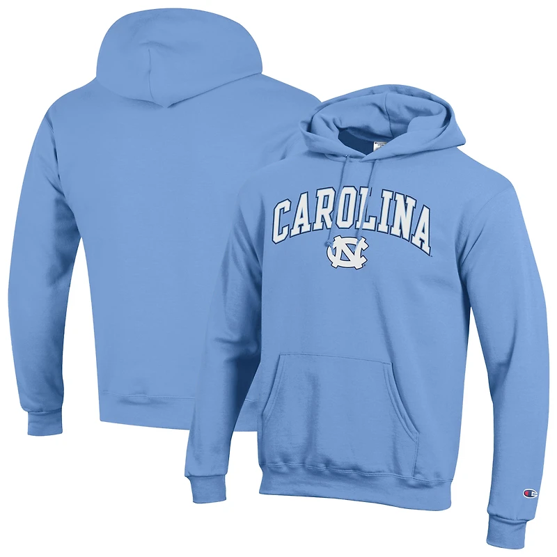 Men's Champion Carolina Blue North Carolina Tar Heels Arch Over Logo Pullover Hoodie