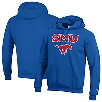 Men's Champion  Royal SMU Mustangs Arch Over Logo Pullover Hoodie