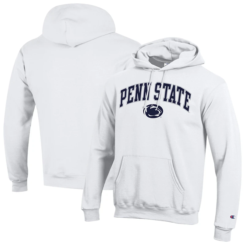 Men's Champion White Penn State Nittany Lions Arched Logo Fleece Pullover Hoodie