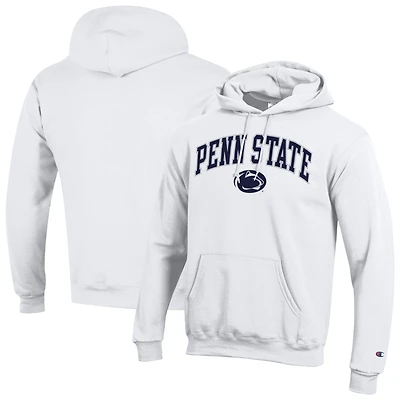 Men's Champion  White Penn State Nittany Lions Arched Logo Fleece Pullover Hoodie