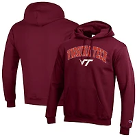 Men's Champion  Maroon Virginia Tech Hokies Arched Logo Fleece Pullover Hoodie