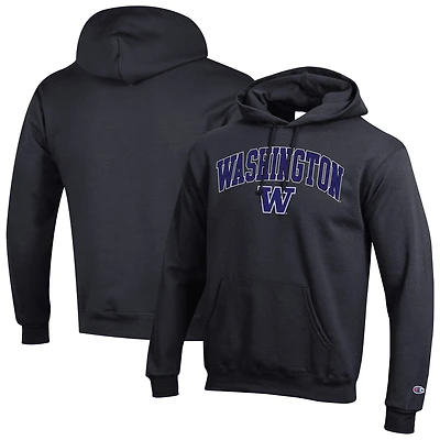 Men's Champion Black Washington Huskies Arch Over Logo Pullover Hoodie