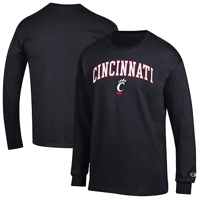 Men's Champion  Black Cincinnati Bearcats Arch Over Logo Long Sleeve T-Shirt