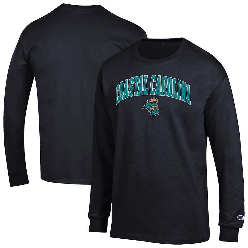 Men's Champion Black Coastal Carolina Chanticleers Arch Over Logo Long Sleeve T-Shirt