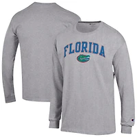 Men's Champion  Heather Gray Florida Gators Arched Logo Long Sleeve T-Shirt