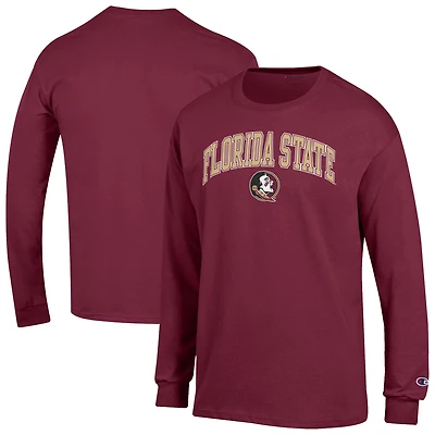 Men's Champion  Garnet Florida State Seminoles Arch Over Logo Long Sleeve T-Shirt