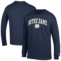 Men's Champion  Navy Notre Dame Fighting Irish Arch Over Logo Long Sleeve T-Shirt