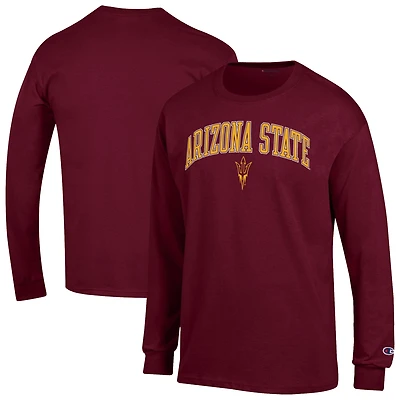 Men's Champion  Maroon Arizona State Sun Devils Arch Over Logo Long Sleeve T-Shirt